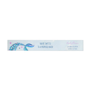 Mermaid Birthday Wrap Around Envelope Address Label
