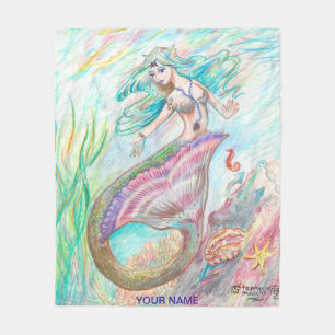 Mermaid Blanket med custom name