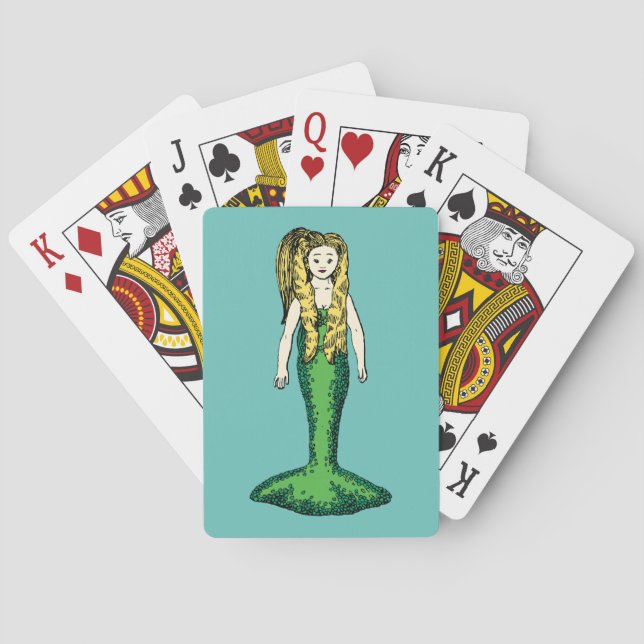 MERMAID BLOND TROPICAL Classic Playing Cards (Back)