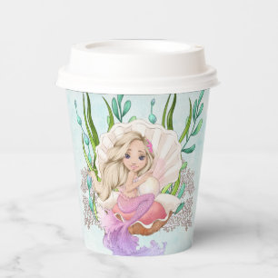 Mermaid (Blonde) in Oyster Shell Paper Cups