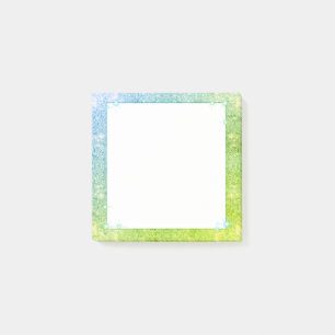 Mermaid Blue Green Glitter Sparkle Faux Sea Post-it Notes