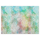 Mermaid Blue Green Pink Lace Pattern