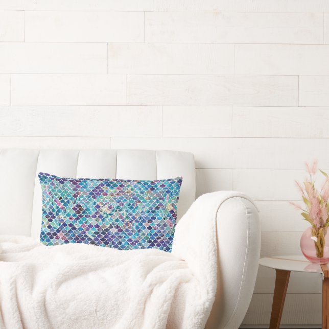 Mermaid Blues Lumbar Pillow (Couch)