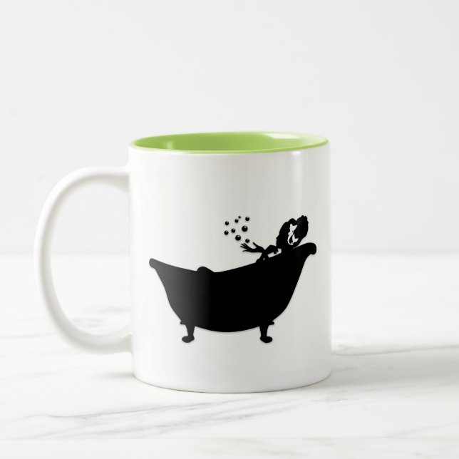 Mermaid Bubble Bath Two-Tone Coffee Mug (Left)