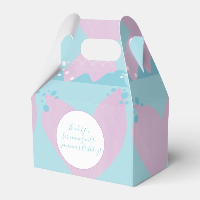 Mermaid Bubbles Purple and Blue Ocean Party Favor Box (Front Side)