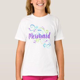 Mermaid Bubbly Swirls Girl's T-Shirt