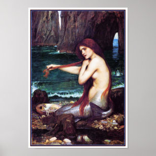 Mermaid by John Waterhouse Poster