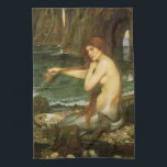 Mermaid by John William Waterhouse Kitchen Towel<br><div class="desc">A Mermaid (1901) by JW Waterhouse is a vintage Victorian Era Pre-Raphaelite fine art portrait painting. A mermaid is brushing her hair on the beach by the seashore. A mermaid is a mythological aquatic creature that is half human and half fish. About the artist: John William Waterhouse (1849-1917) was an...</div>