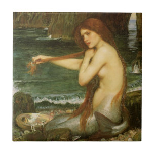 Mermaid by John William Waterhouse Tile