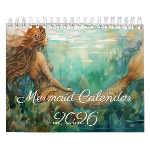 Mermaid Calendar, 2025 Calendar, Mermaid Calendar