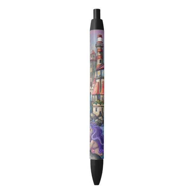 Mermaid Castle Black Ink Pen (Front Vertical)