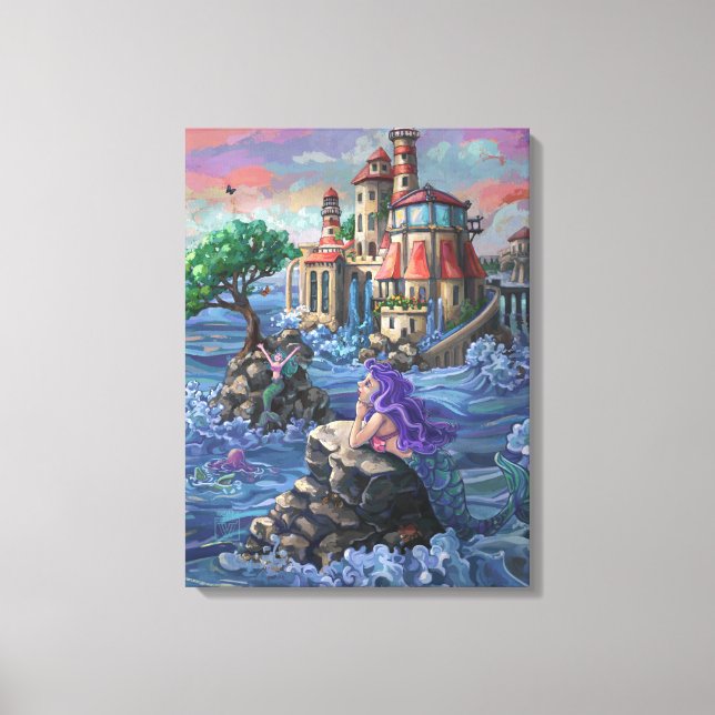 Mermaid Castle Canvas Print (Front)