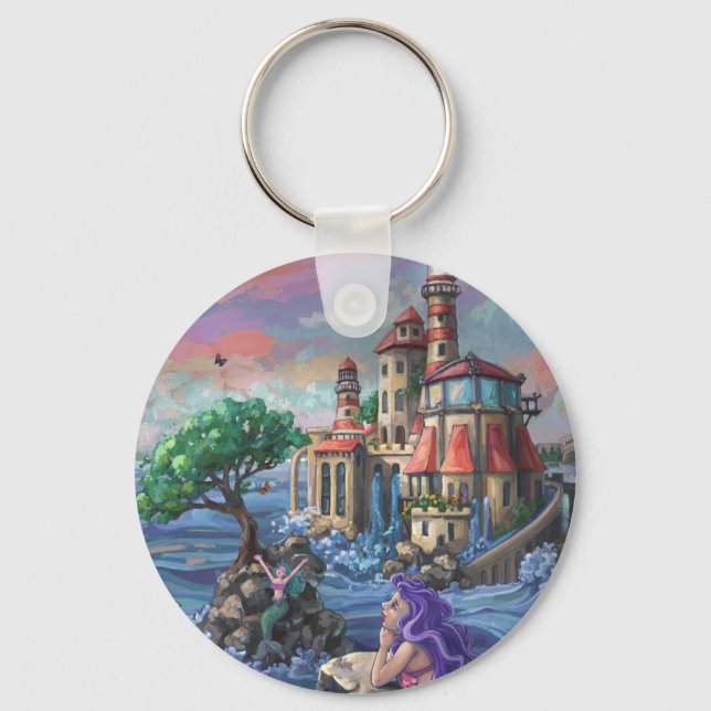 Mermaid Castle Keychain (Front)