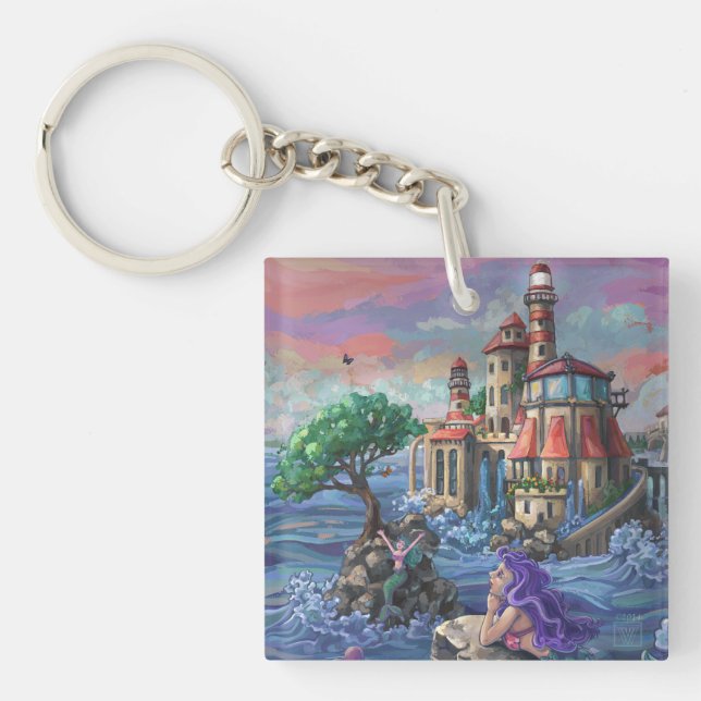 Mermaid Castle Keychain (Front)