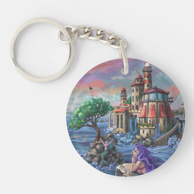Mermaid Castle Keychain (Front)
