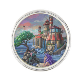 Mermaid Castle Lapel Pin