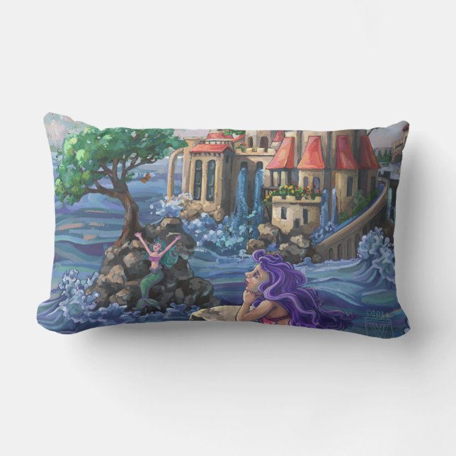 Mermaid Castle Lumbar Pillow (Front)