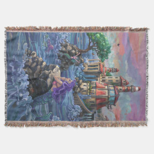 Mermaid Castle Throw Blanket