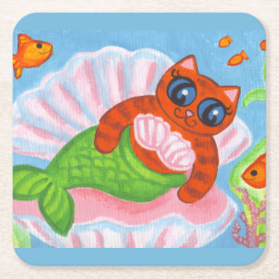 Mermaid Cat Coasters