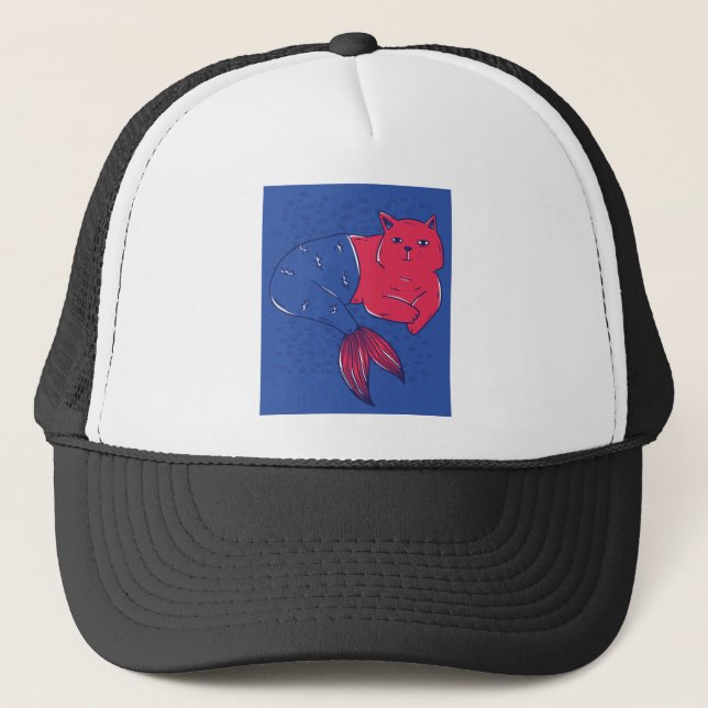 Mermaid Cat Trucker Hat (Front)