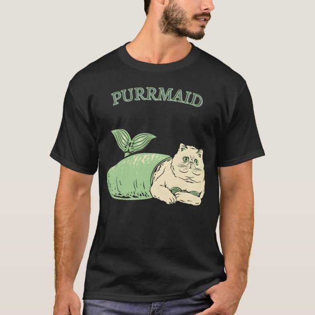 Mermaid Cat vintage T-Shirt (Front)