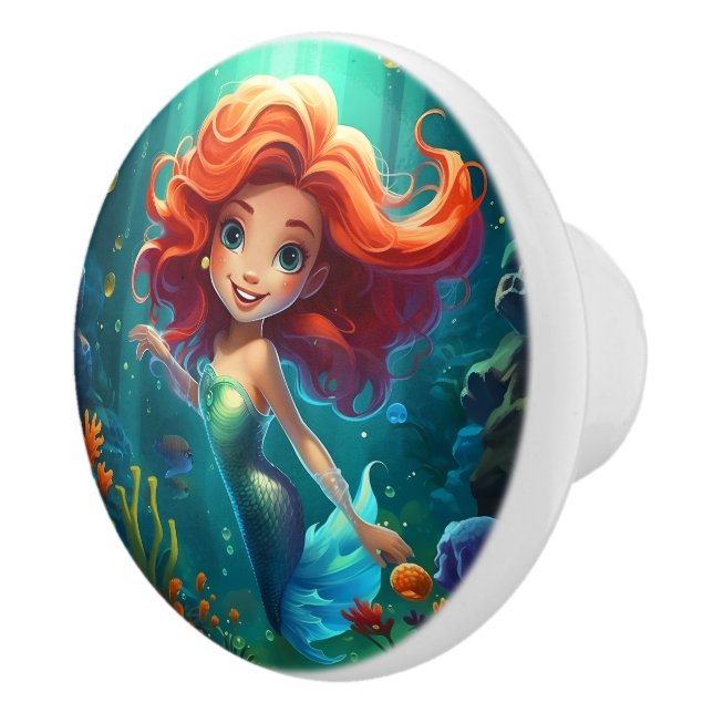Mermaid  ceramic knob (Right)