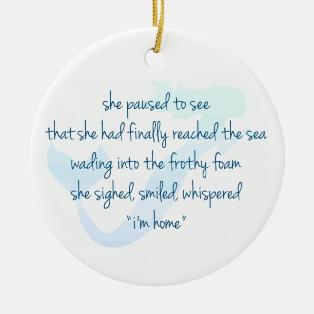 Mermaid Ceramic Ornament (Front)
