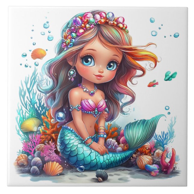 Mermaid Ceramic Tile (Front)