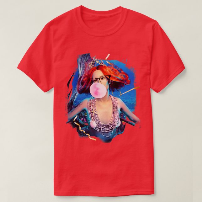 Mermaid Chewing Bubble Gum T-Shirt (Design Front)