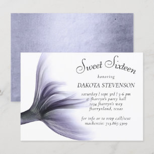 Mermaid Chic   Dusty Lavender Purple Sweet Sixteen Invitation