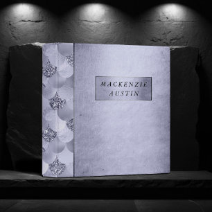 Mermaid Chic Scales   Dusty Lavender Purple Custom Binder
