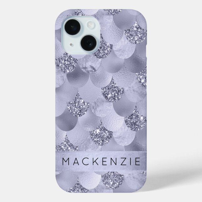 Mermaid Chic Scales | Dusty Lavender Purple Custom Case-Mate iPhone Case (Back)