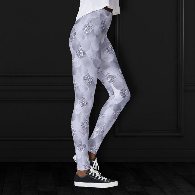 Mermaid Chic Scales | Dusty Lavender Purple Lustre Leggings (Creator Uploaded)