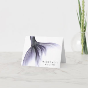 Mermaid Chic Tail Dusty Lavender Purple Custom Note Card