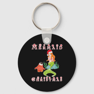 Mermaid Christmas and Funny Penguin Keychain