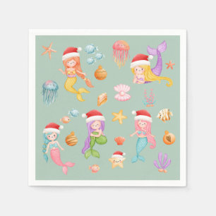 Mermaid Christmas Napkin
