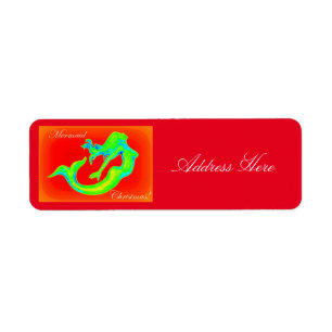 Mermaid Christmas red