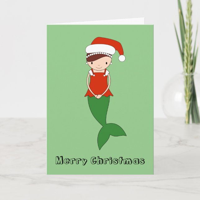 Mermaid Christmas Special Holiday Card (Front)