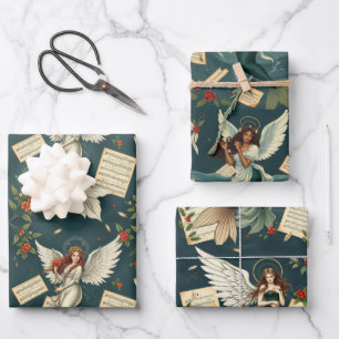 Mermaid Christmas Wrapping Paper Sheet