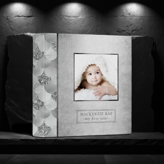 Mermaid Chrome | Silver Faux Glam Baby Photo Album Binder (Creator Uploaded)