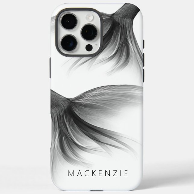 Mermaid Chrome Tail | Silver Faux Shimmer Custom Case-Mate iPhone Case (Back)