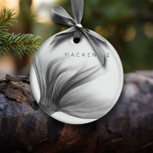 Mermaid Chrome Tail   Silver Faux Shimmer Custom Ceramic Ornament