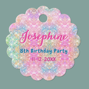 Mermaid colorful whimsical birthday custom favour tags