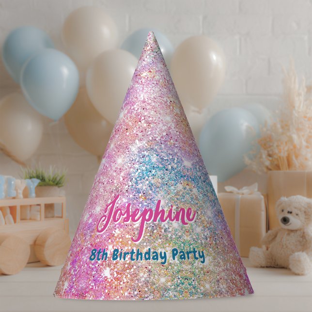 Mermaid colorful whimsical birthday custom party hat (Creator Uploaded)