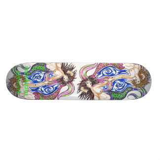 Mermaid coloured artwork skateboard