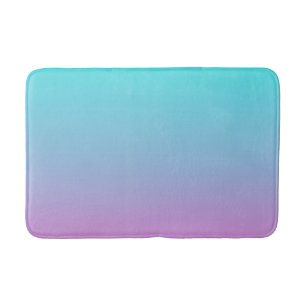 Mermaid colours gradient purple pink aqua ombre bath mat