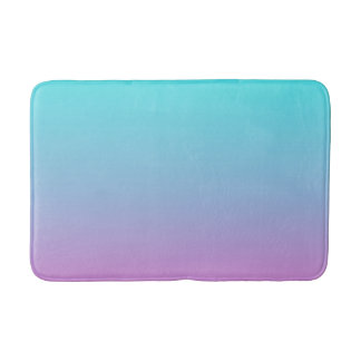 Mermaid colours gradient purple pink aqua ombre bath mat