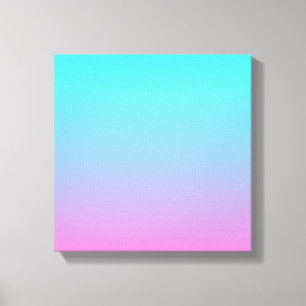 Mermaid colours gradient purple pink aqua ombre canvas print
