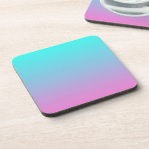 Mermaid colours gradient purple pink aqua ombre coaster