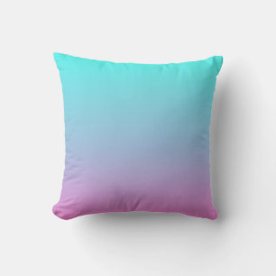 Mermaid colours gradient purple pink aqua ombre outdoor pillow